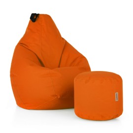 Set sedací vak HRUŠKA a TABURET - oranžová